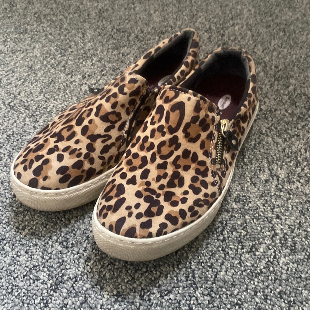 Leopard Dr scholls slip on